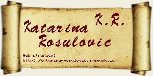 Katarina Rošulović vizit kartica